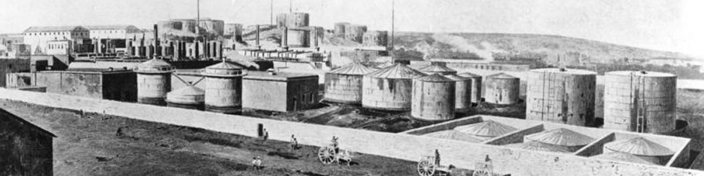 Baku, Erdöl-Tanks ADN-ZB/Archiv Rußland 1912 Erdöl-Tanks der Naphtagesellschaft Gbr. Nobel in Baku. 4170-12 [Scherl Bilderdienst]